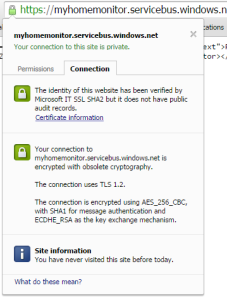 Google Chrome info about error causing certificate